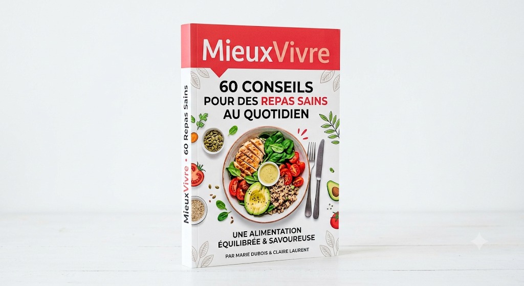 Couverture de l'eBook Mieux Vivre — 60 conseils pour des repas sains au quotidien